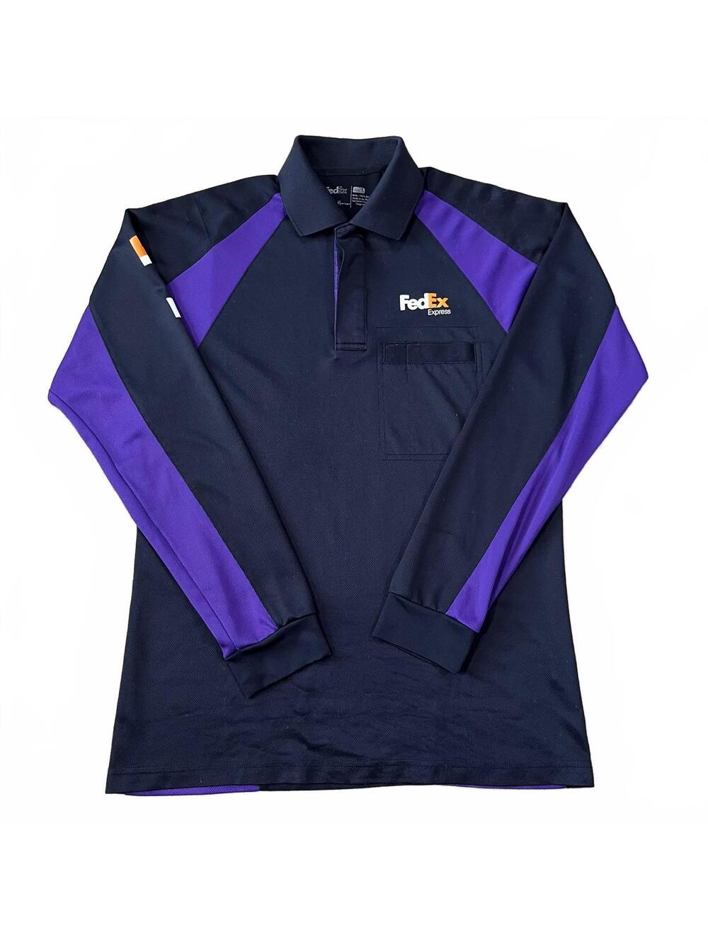 FedEx Express Mens Stan Herman Long Sleeve Polo Uniform Shirt Size Small